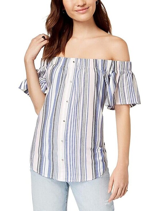 Seven Sisters Tops - Seven Sisters Womens Striped Off-The-Shoulder Top Size XL